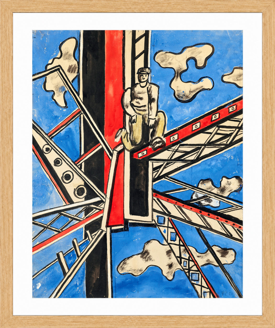 Fernand Léger, Étude pour ‘Les Constructeurs’ — oak frame