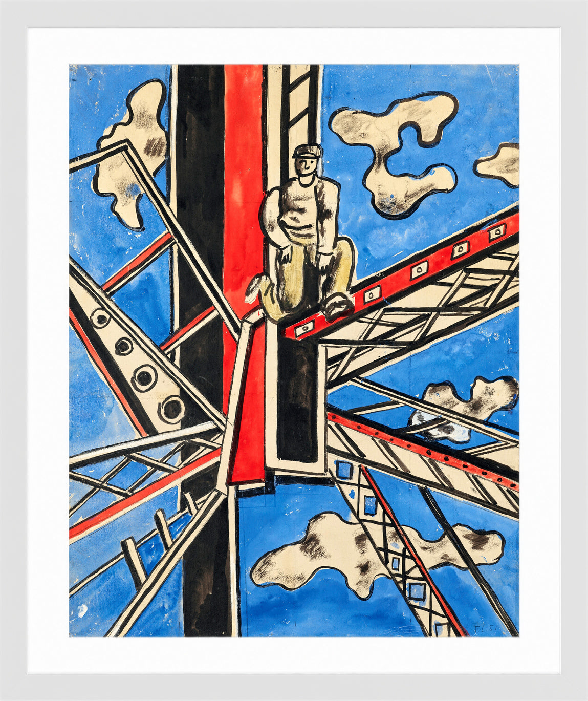 Fernand Léger, Étude pour ‘Les Constructeurs’ — white frame