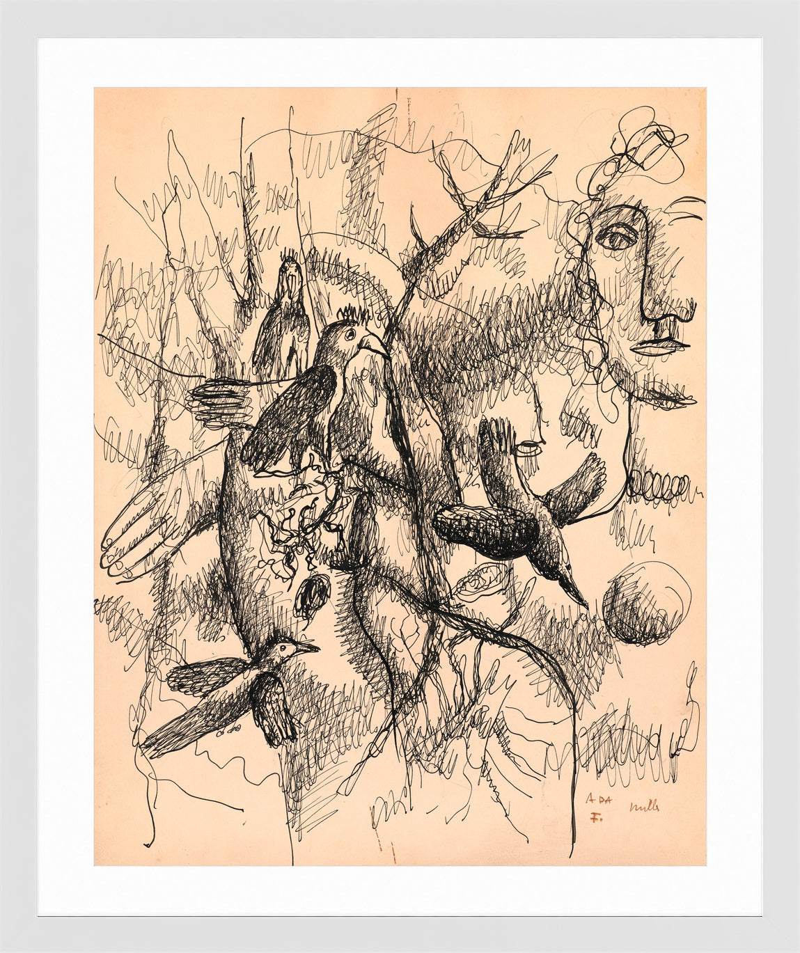 Fernand Léger, Femme et oiseaux — white frame