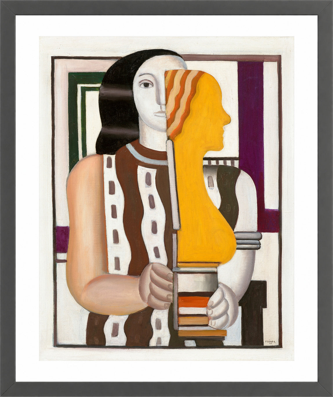 Fernand Léger, Femme portant une statuette — dark grey frame
