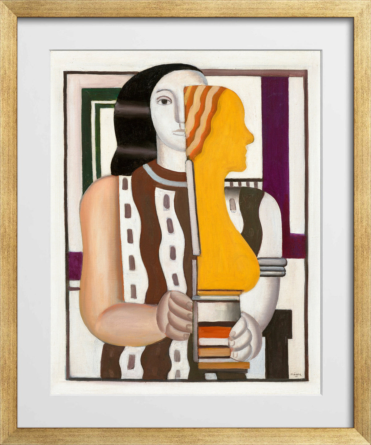 Fernand Léger, Femme portant une statuette — gold frame