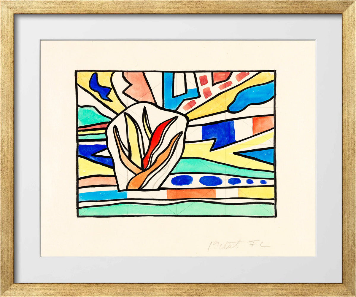Fernand Léger, Gaz de France — gold frame