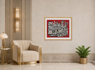 Fernand Leger Print, Grand parade with red background displayed in an Art Deco interior