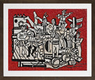 Fernand Leger Print, Grand parade with red background in a brown frame