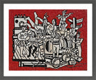 Fernand Leger Print, Grand parade with red background in a dark grey frame