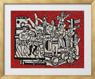 Fernand Leger Print, Grand parade with red background in a gold frame