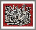 Fernand Leger Print, Grand parade with red background in a light grey frame