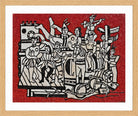 Fernand Leger Print, Grand parade with red background in an oak frame