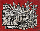 Fernand Leger Print, Grand parade with red background as an unframed print