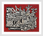 Fernand Leger Print, Grand parade with red background in a white frame