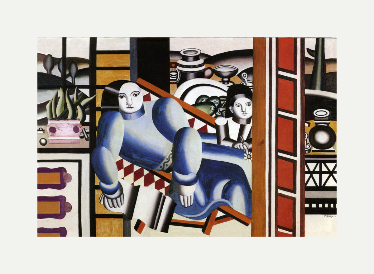 Fernand Leger Print, La femme et l'enfant (Mother and Child) with an off-white border for rolled canvas