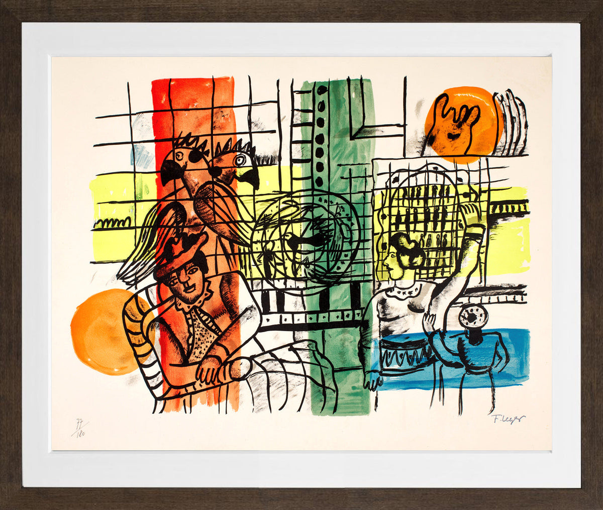Fernand Léger, La Marchande d’oiseaux — brown frame