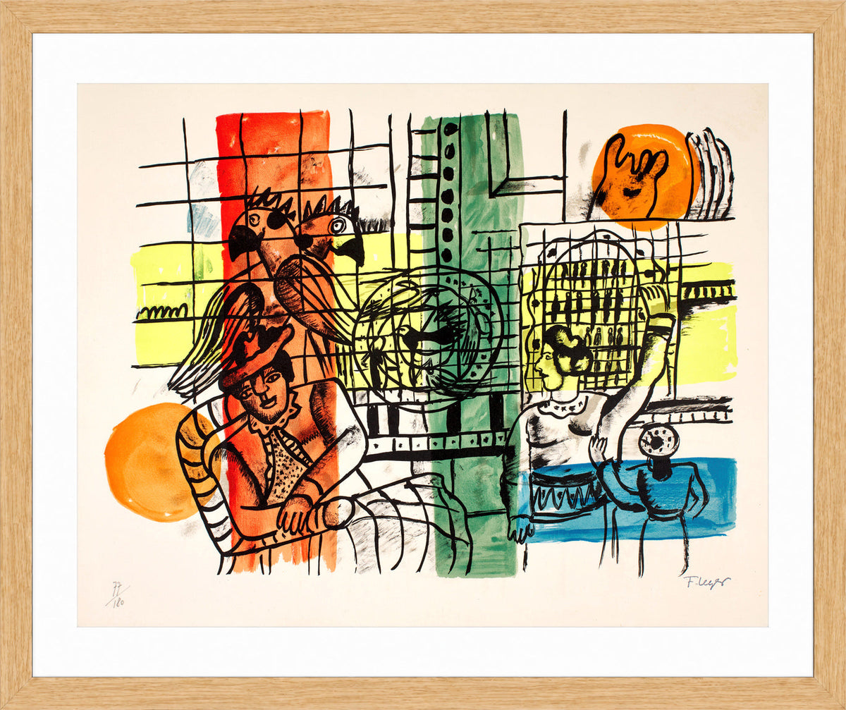 Fernand Léger, La Marchande d’oiseaux — oak frame