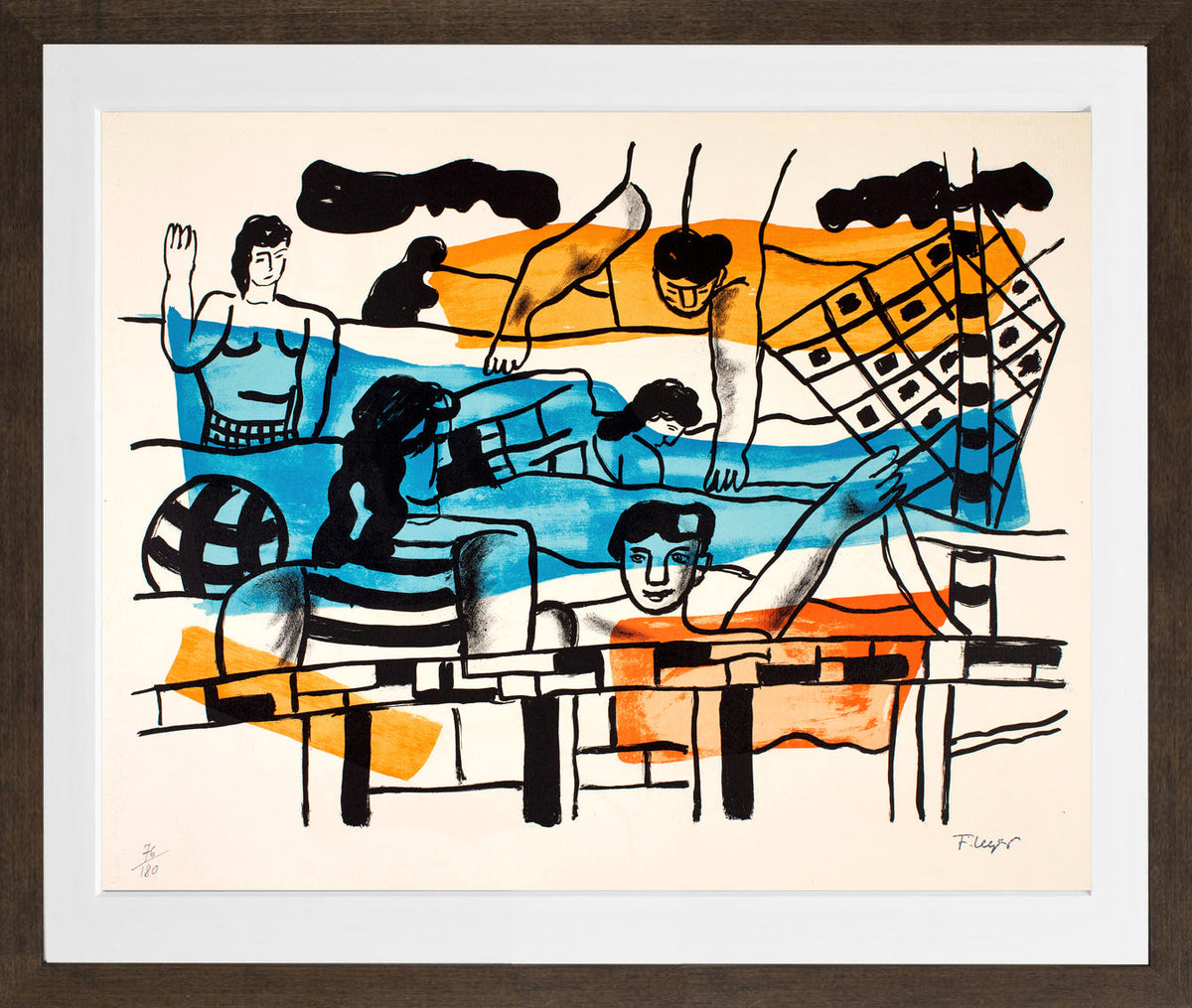 Fernand Léger, La Piscine — brown frame