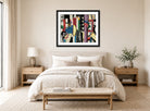Fernand Leger Print, La Ville (The City) displayed above a bed