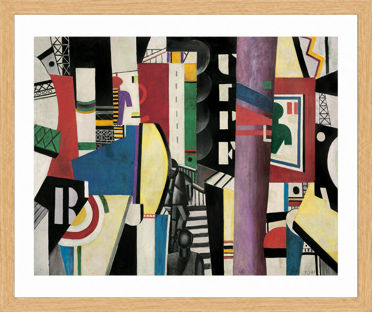 Fernand Leger Print, La Ville (The City) in an oak frame