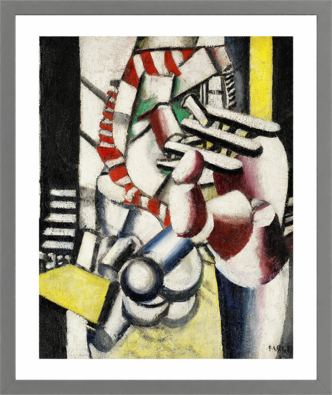 Fernand Léger, Le Blessé — light grey frame