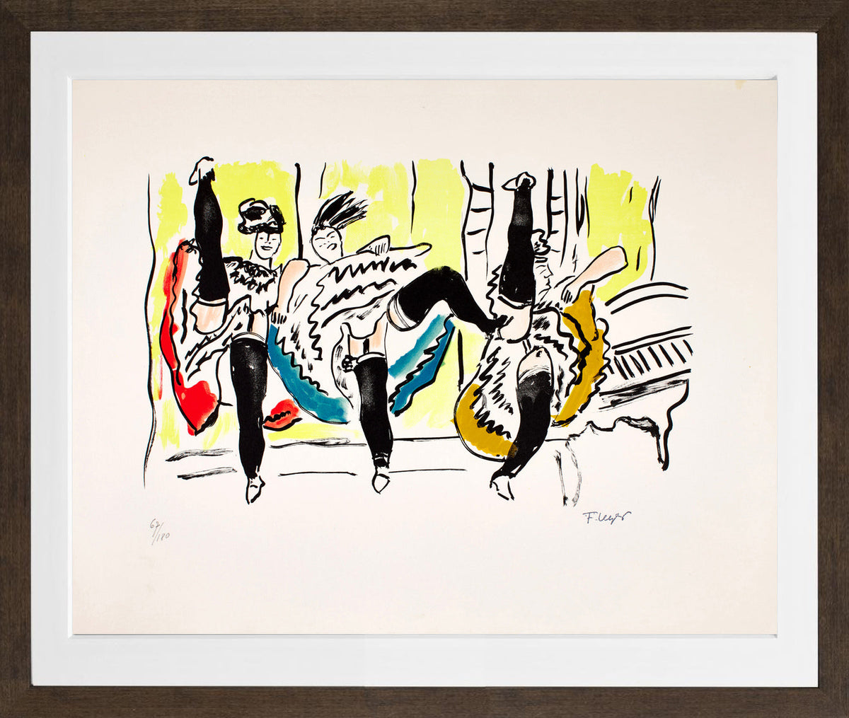 Fernand Léger, Le French Cancan — brown frame