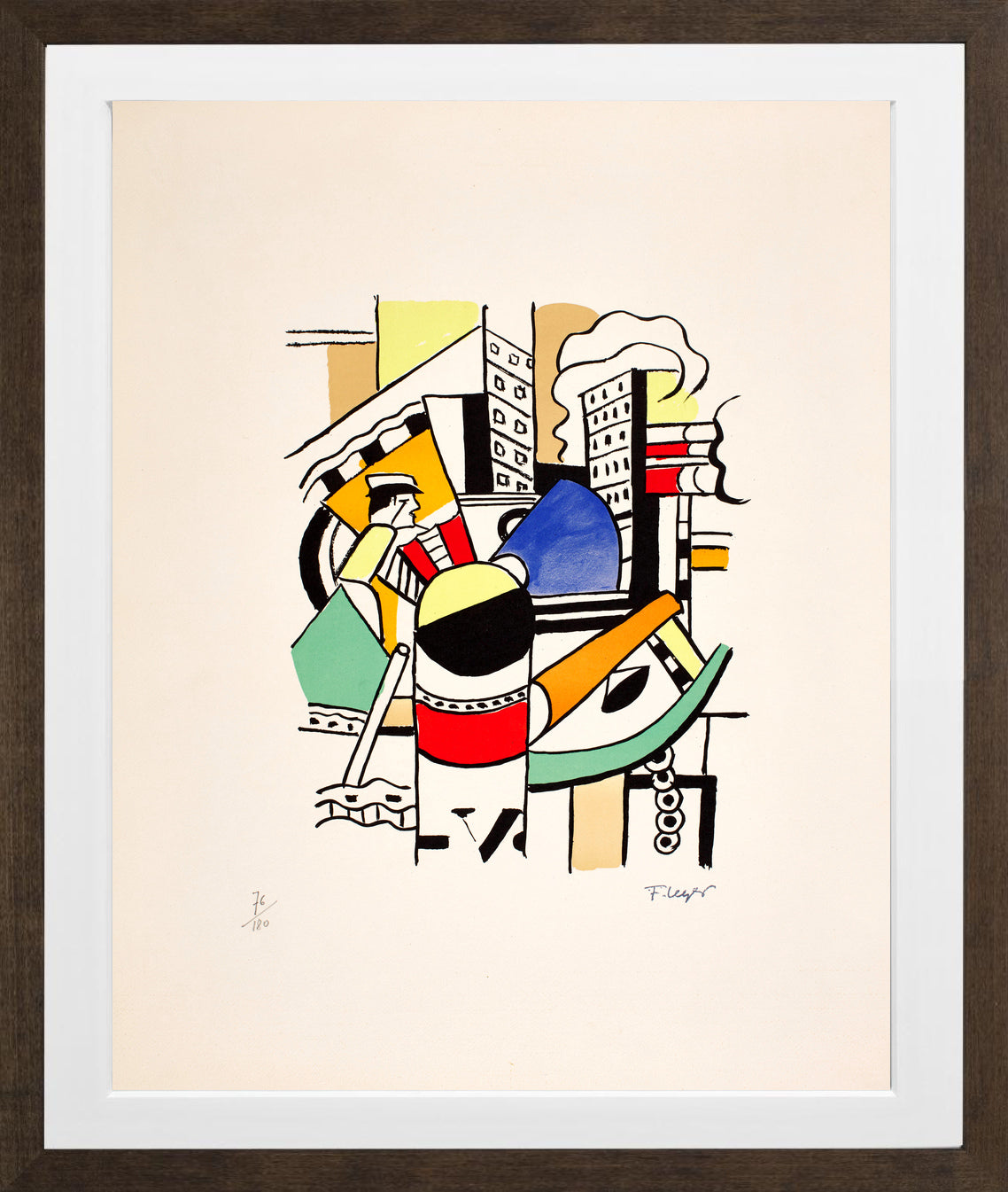 Fernand Léger, Le Remorqueur dans la ville — brown frame