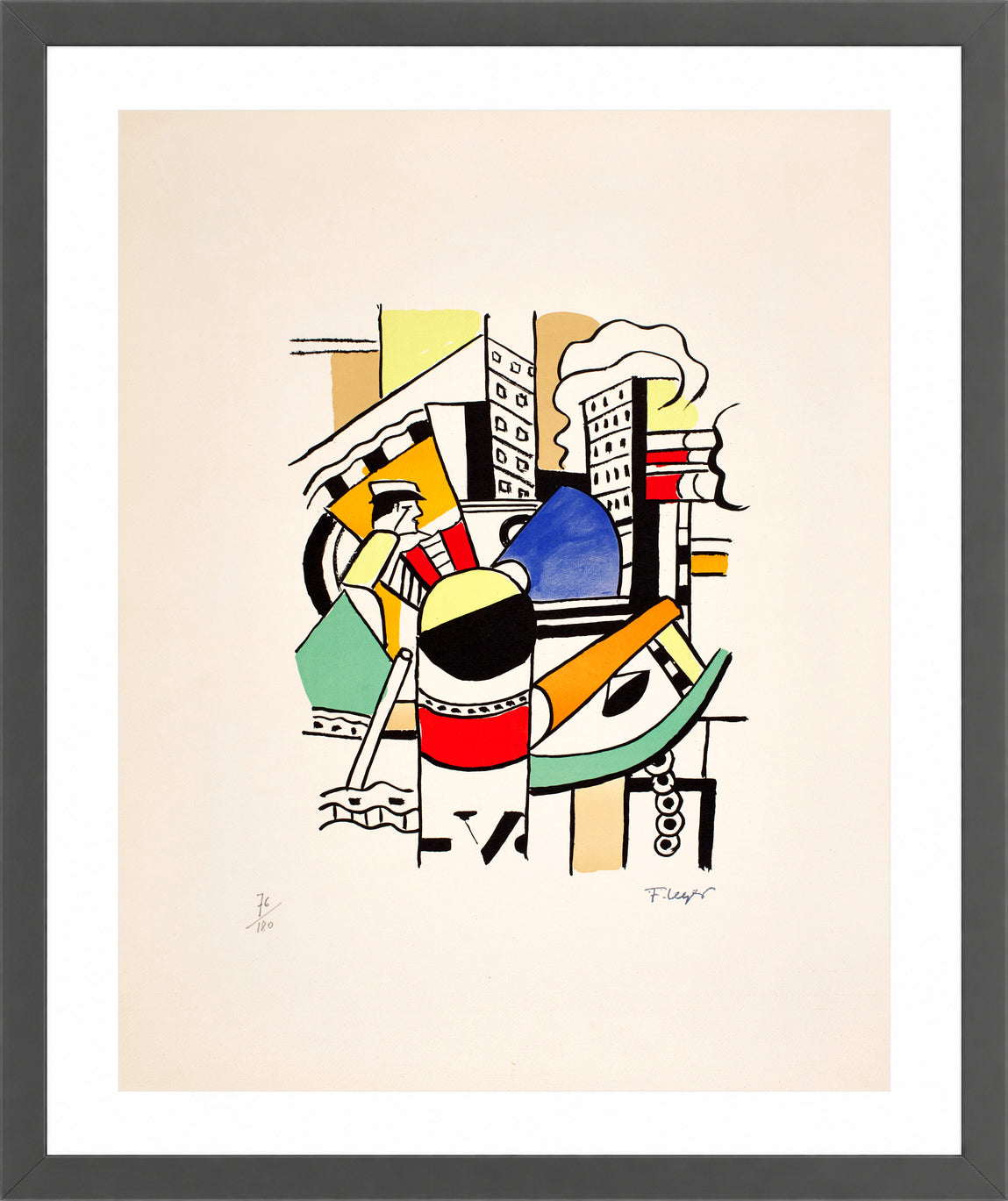 Fernand Léger, Le Remorqueur dans la ville — dark grey frame