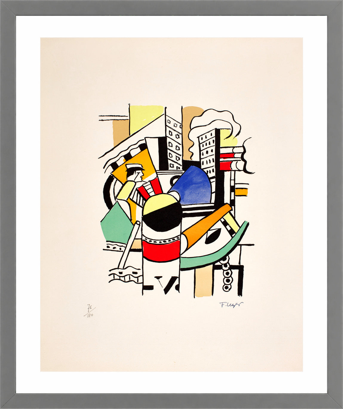 Fernand Léger, Le Remorqueur dans la ville — light grey frame