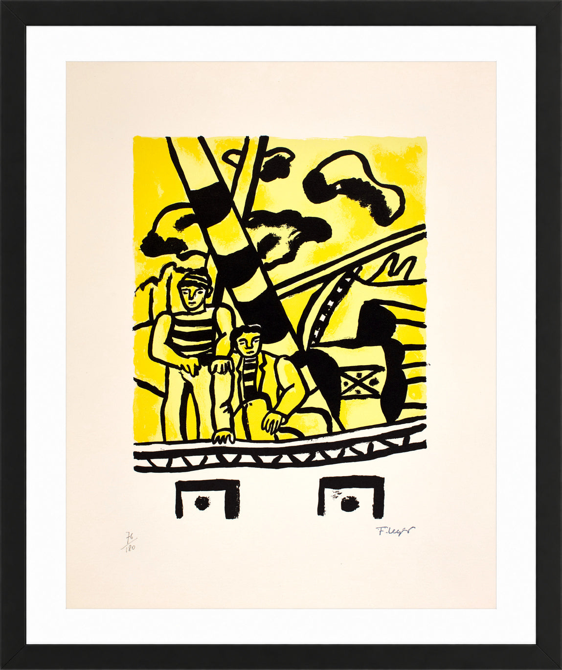 Fernand Léger, Le Remorqueur Jaune — black frame