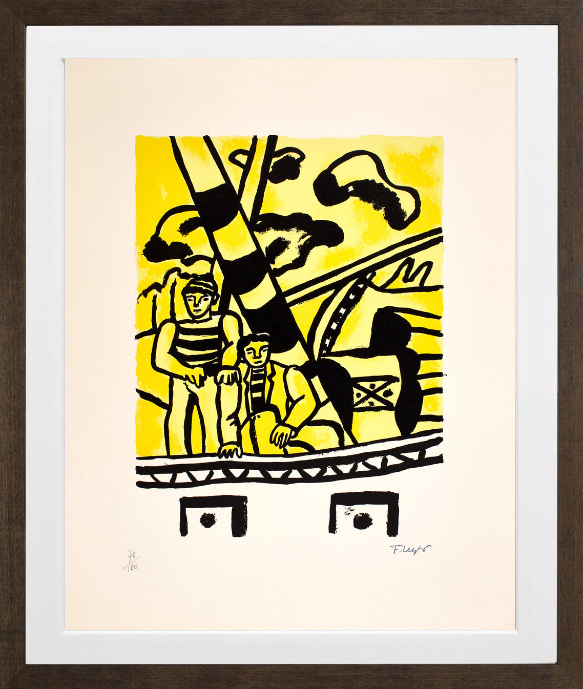 Fernand Léger, Le Remorqueur Jaune — brown frame