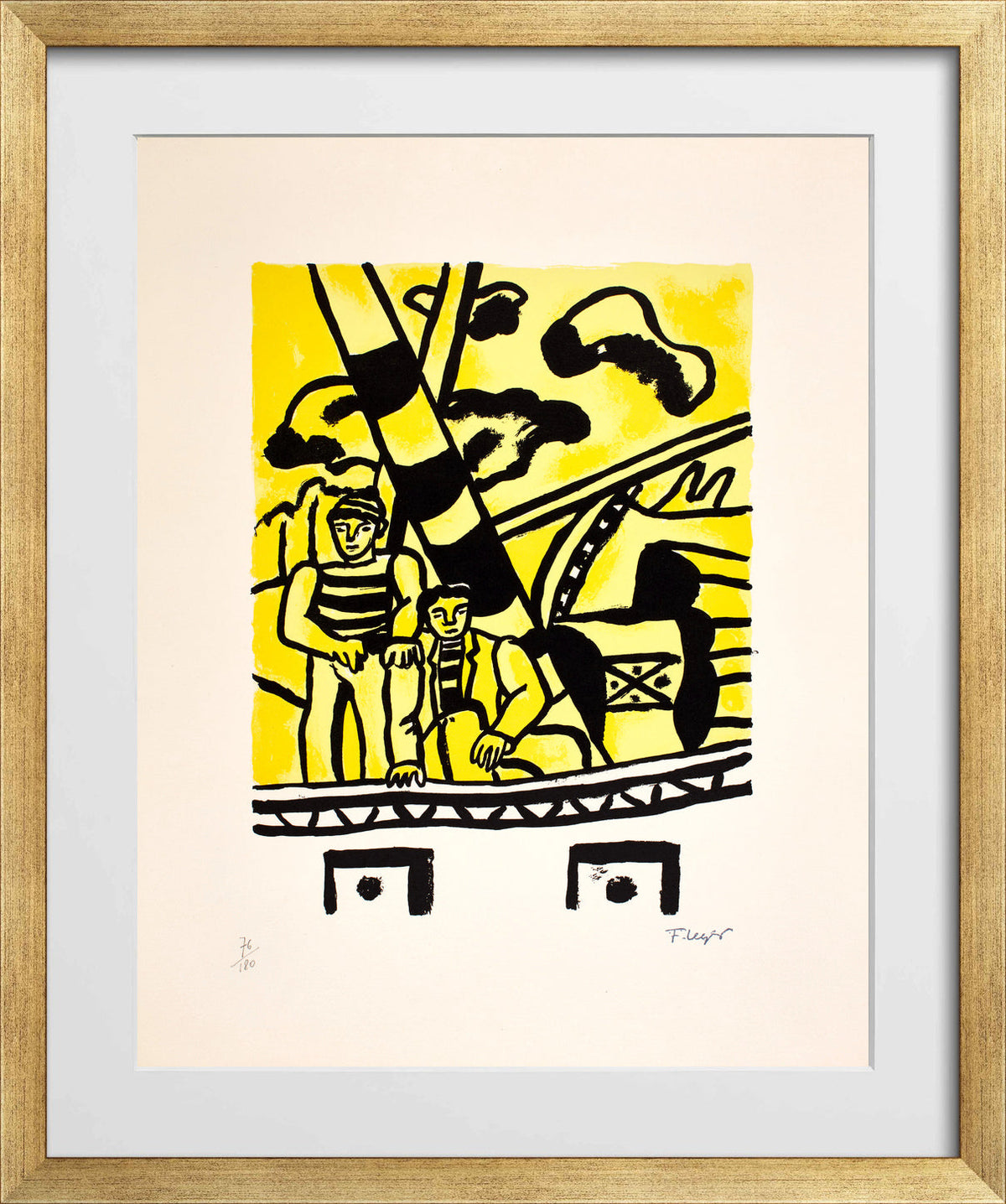 Fernand Léger, Le Remorqueur Jaune — gold frame