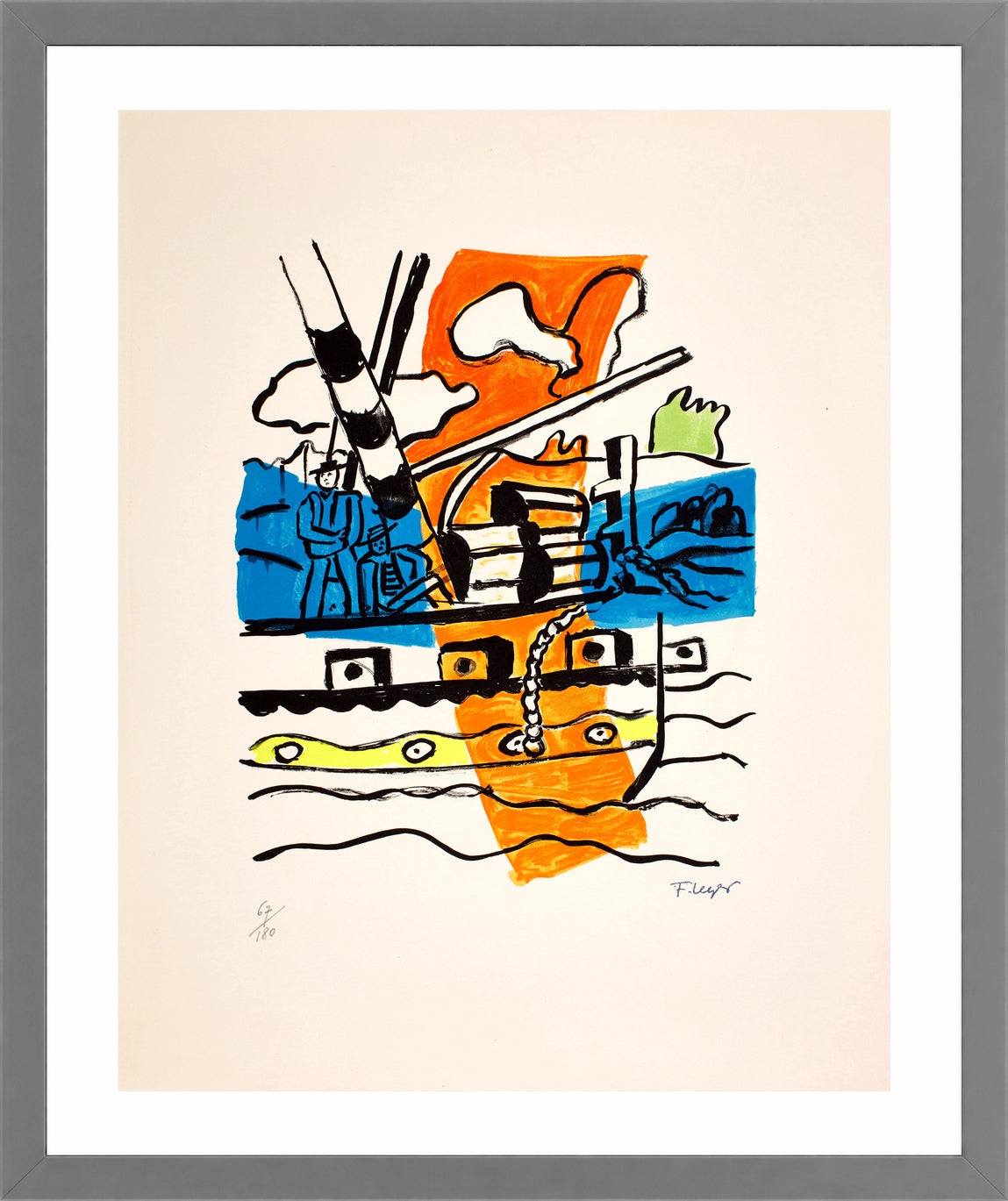 Fernand Léger, Le Remorqueur — light grey frame