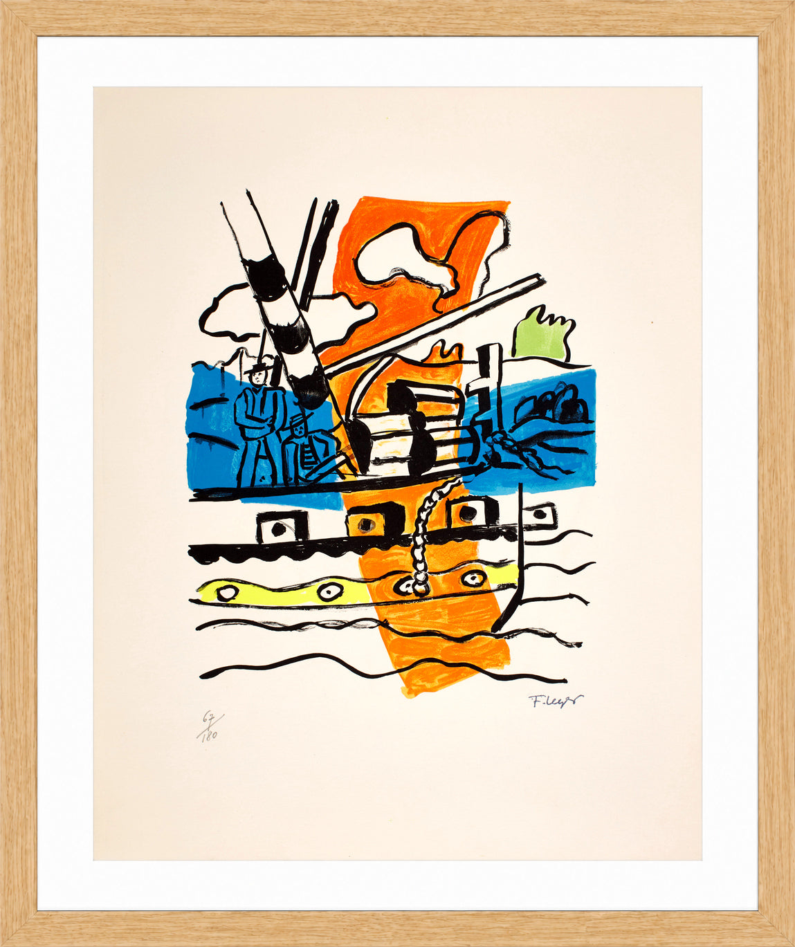 Fernand Léger, Le Remorqueur — oak frame