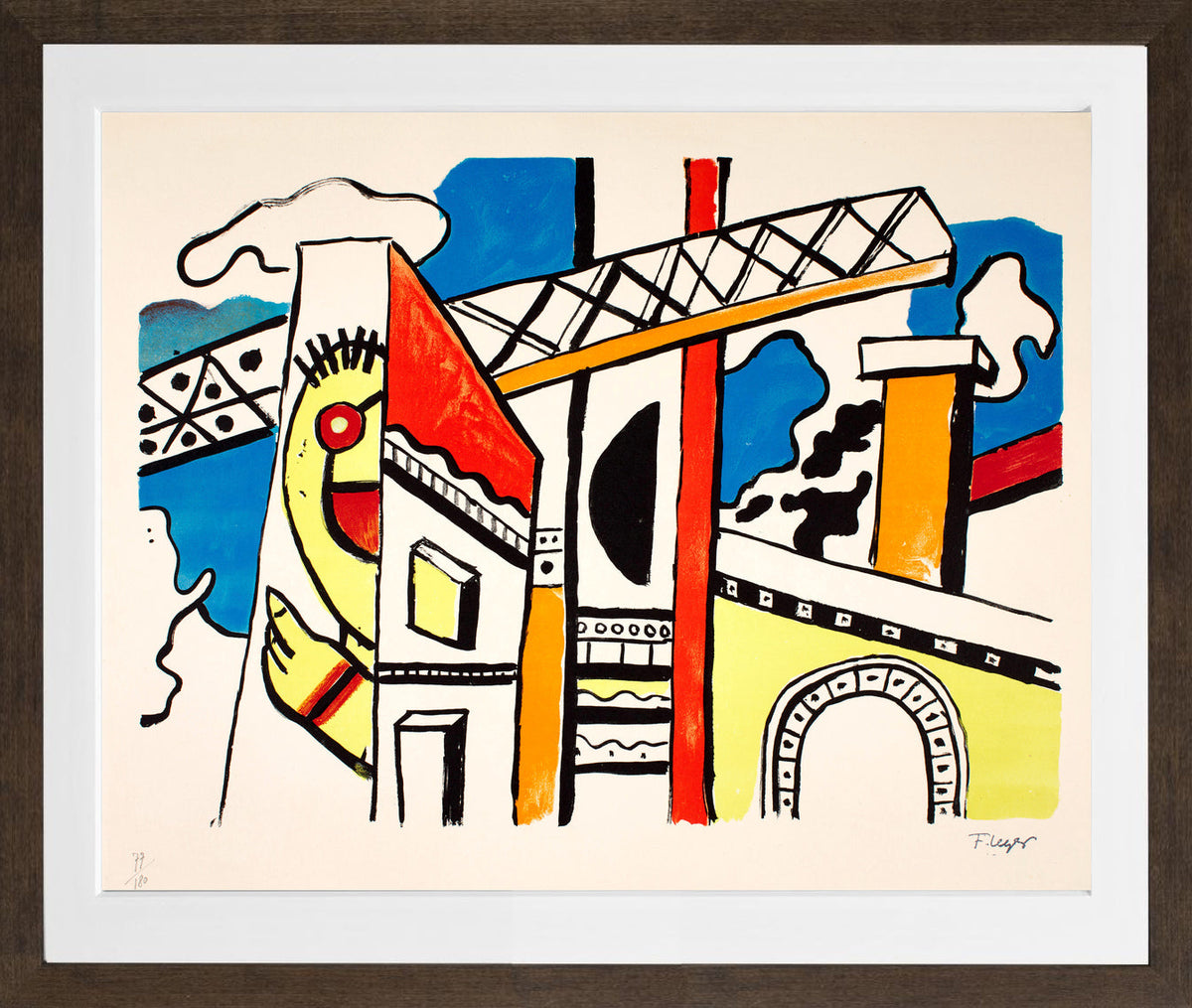 Fernand Léger, Le Viaduc — brown frame