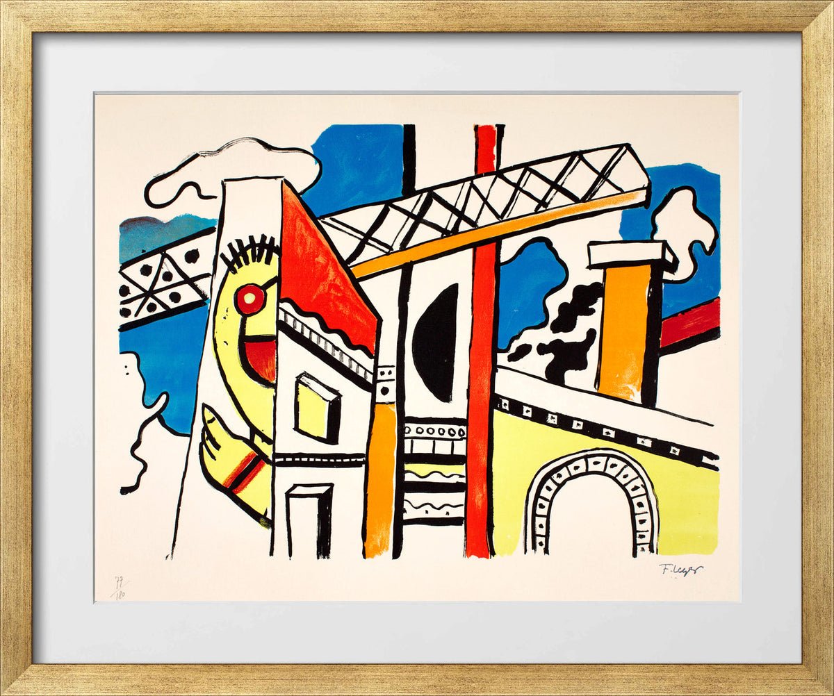 Fernand Léger, Le Viaduc — gold frame