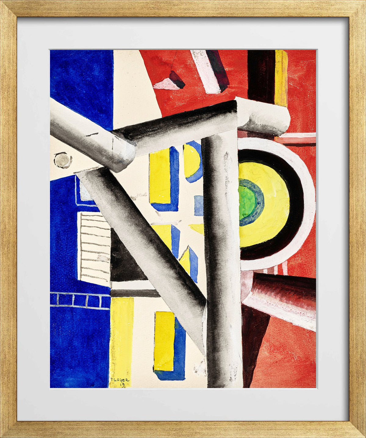 Fernand Léger, L’Echafaudage — gold frame
