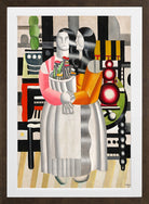 Fernand Léger, Les Confidences (Les deux femmes au bouquet) — brown frame
