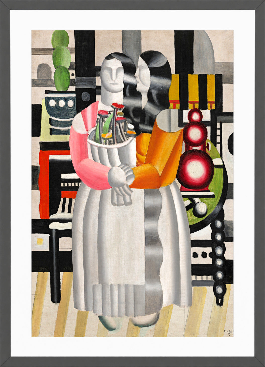 Fernand Léger, Les Confidences (Les deux femmes au bouquet) — dark grey frame