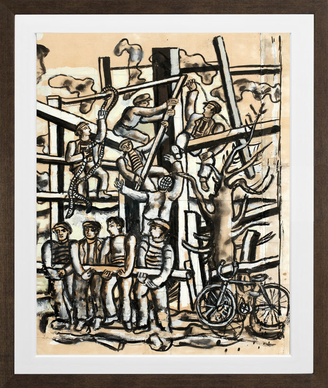 Fernand Léger, Les Constructeurs au vélo — brown frame