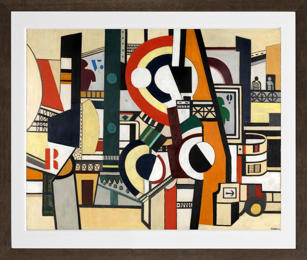Fernand Léger, Les Disques dans la ville — brown frame
