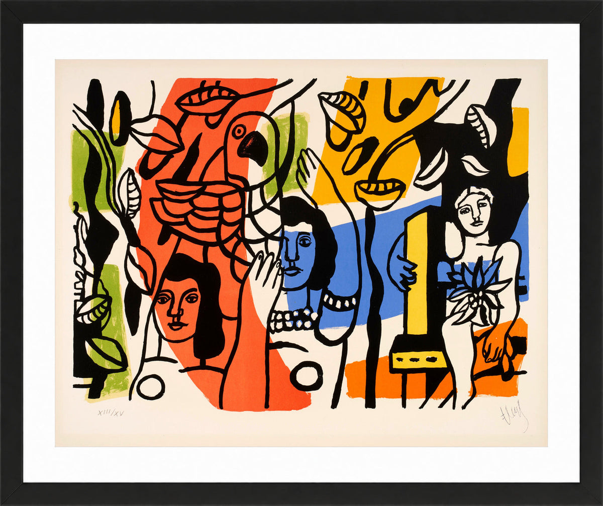 Fernand Léger, Les femmes au perroquet — black frame