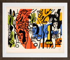 Fernand Léger, Les femmes au perroquet — brown frame