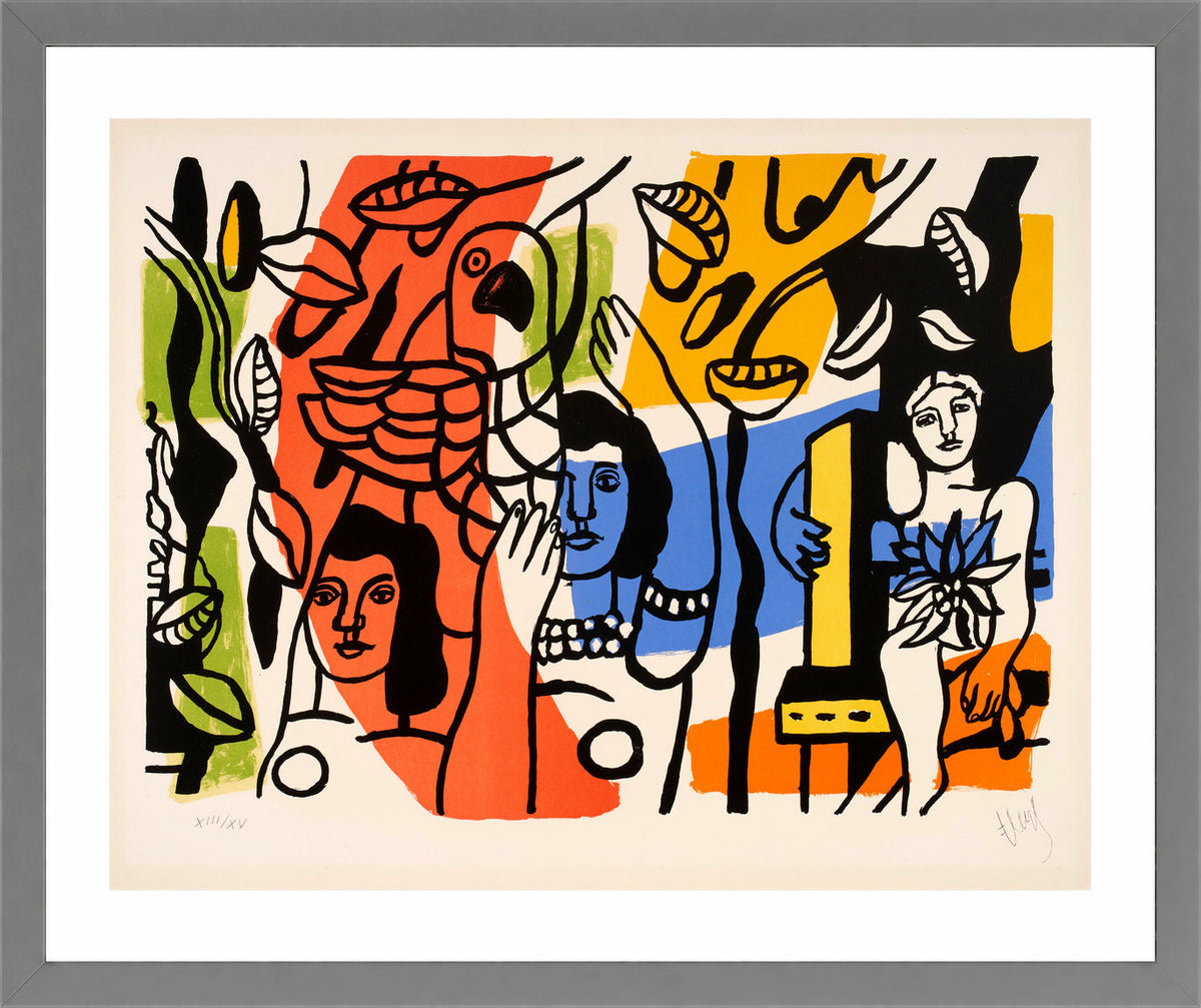 Fernand Léger, Les femmes au perroquet — light grey frame
