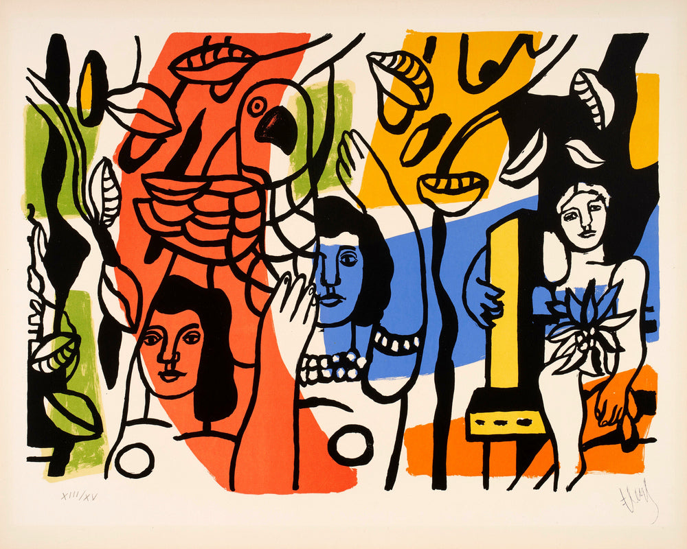 Fernand Léger, Les femmes au perroquet — unframed