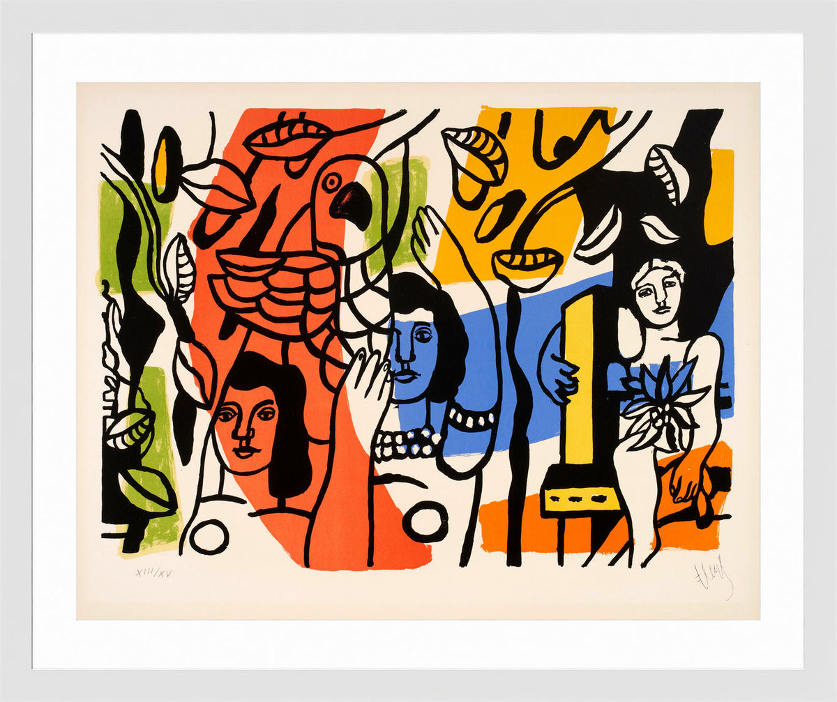 Fernand Léger, Les femmes au perroquet — white frame
