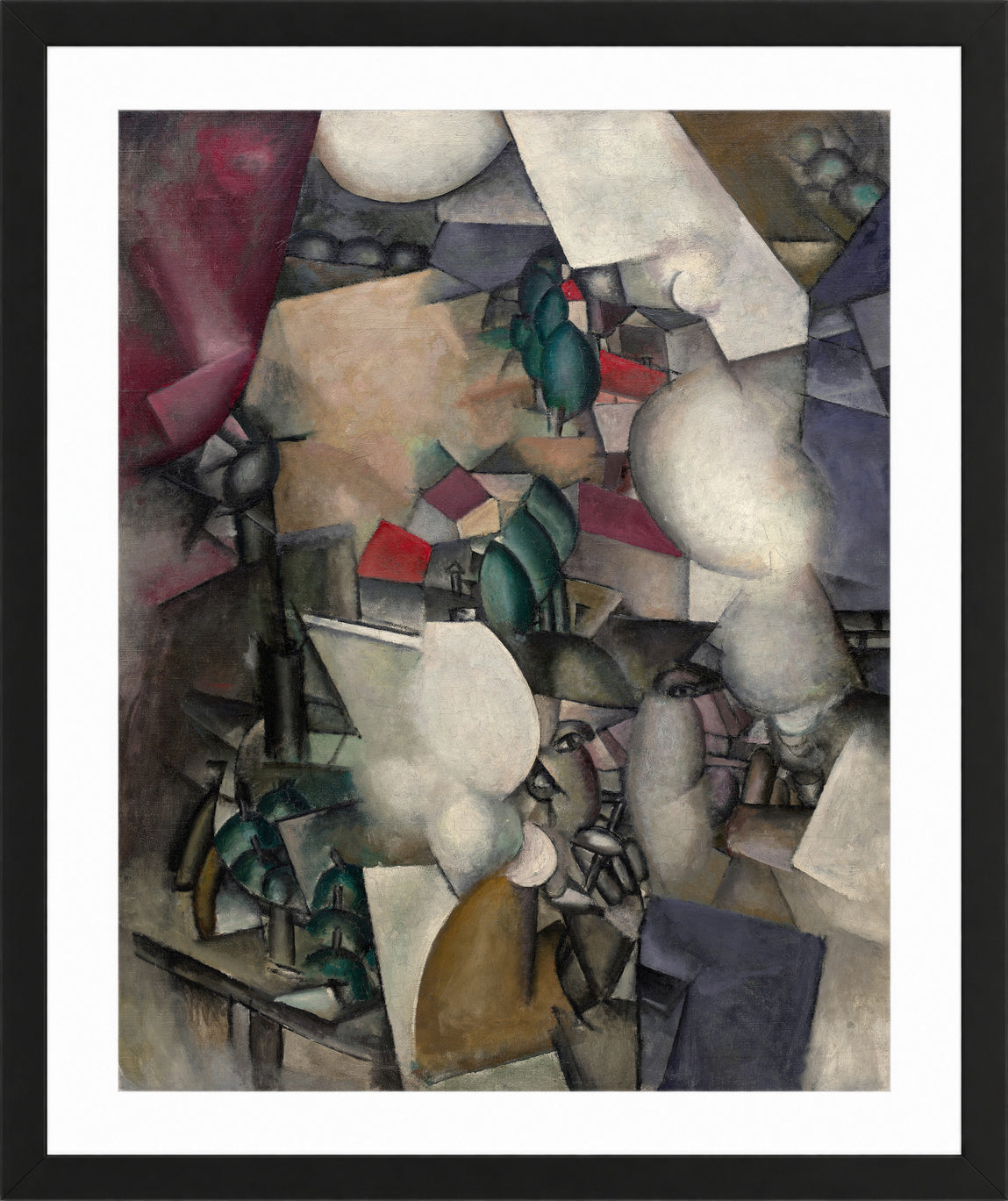 Fernand Leger Print, Les Fumeurs (The Smokers) in a black frame