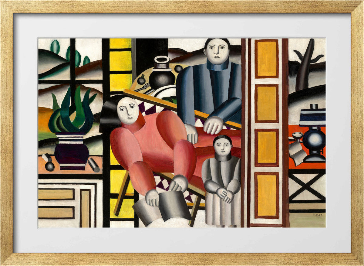 Fernand Léger, Les trois personnages devant le jardin — gold frame
