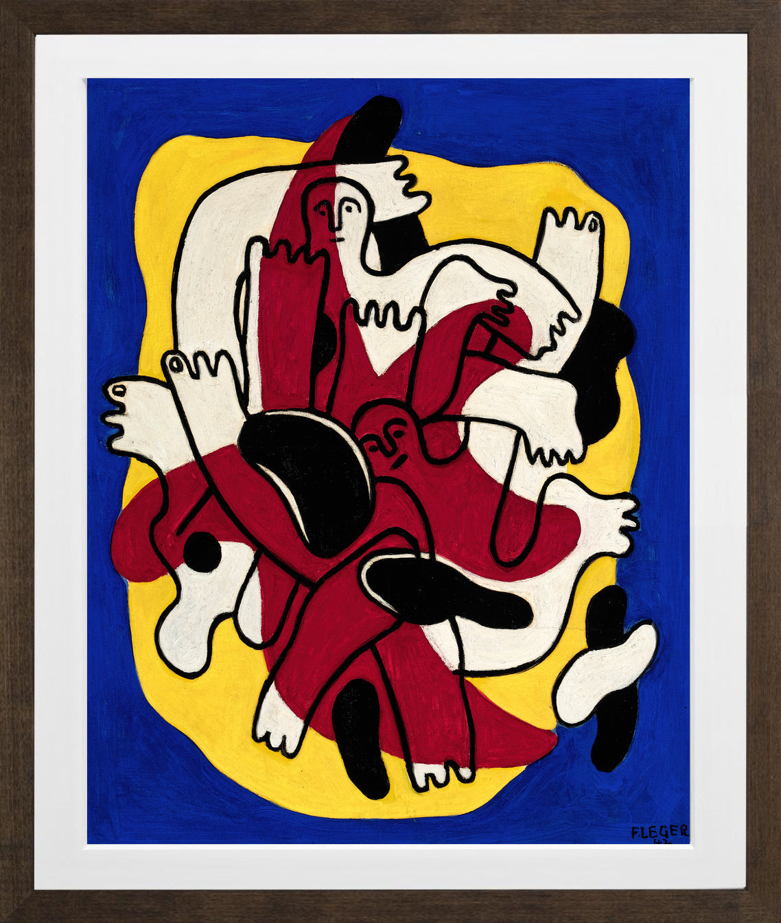 Fernand Léger, L’Étoile rouge (Les Plongeurs) — brown frame