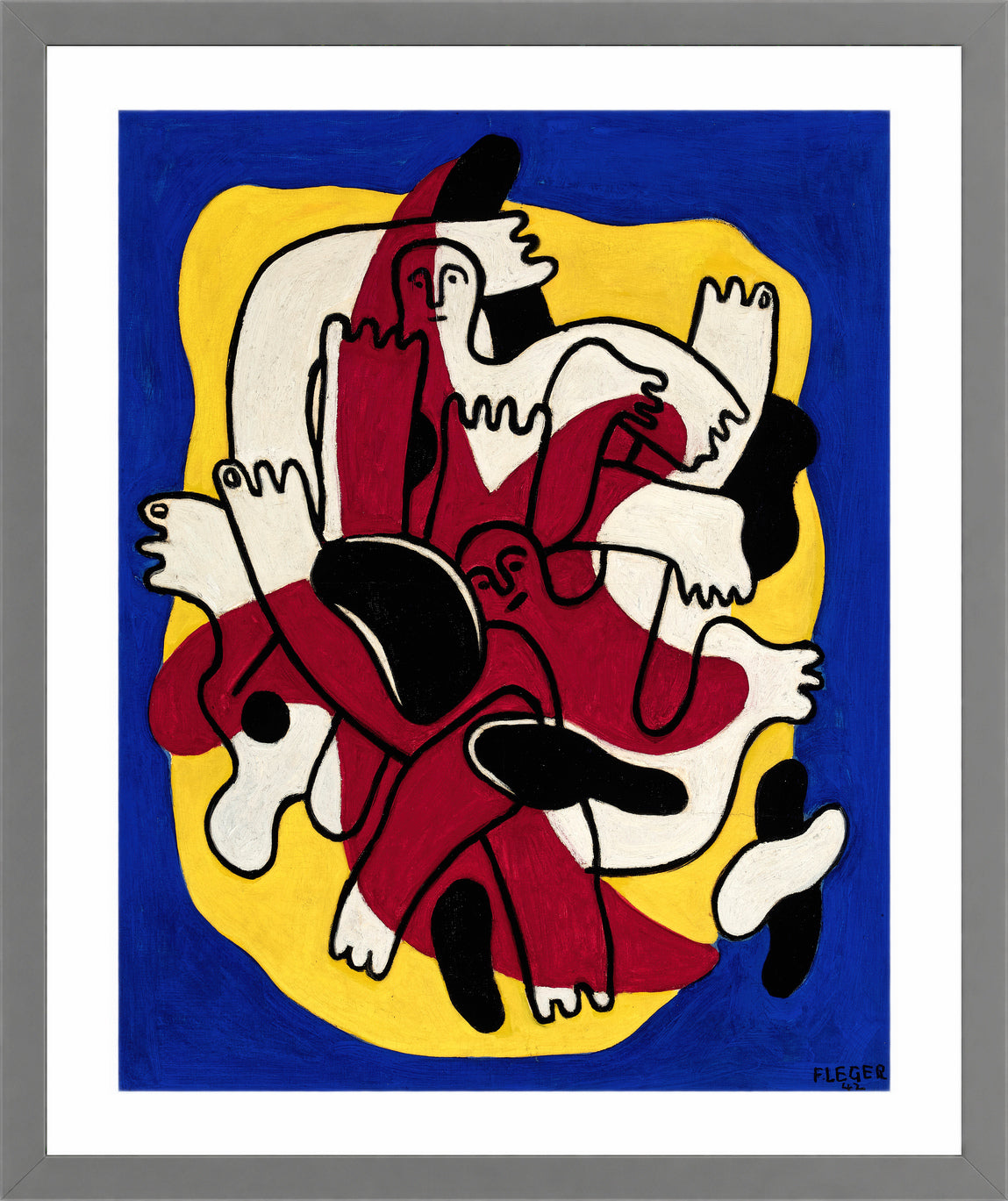 Fernand Léger, L’Étoile rouge (Les Plongeurs) — light grey frame