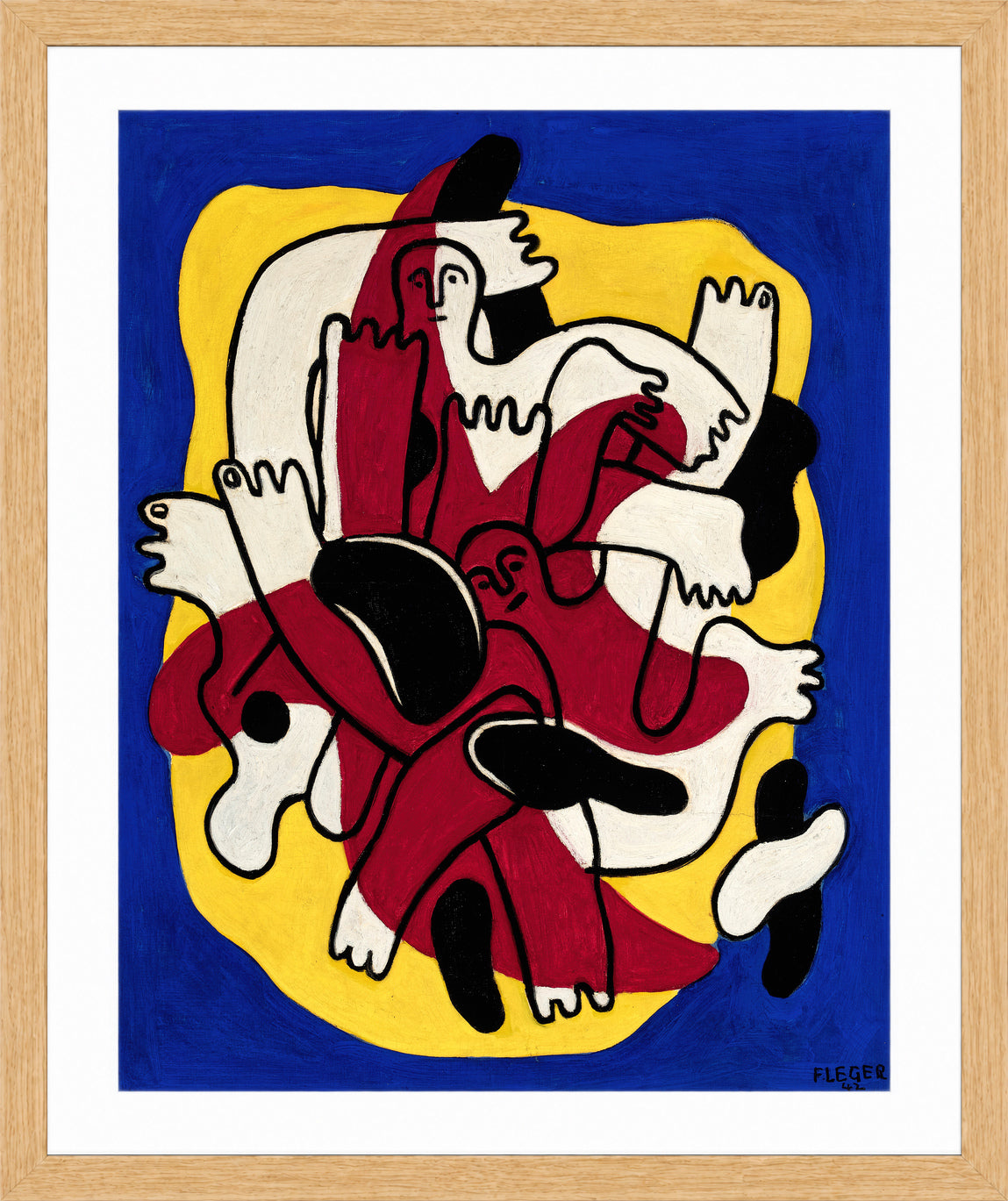 Fernand Léger, L’Étoile rouge (Les Plongeurs) — oak frame