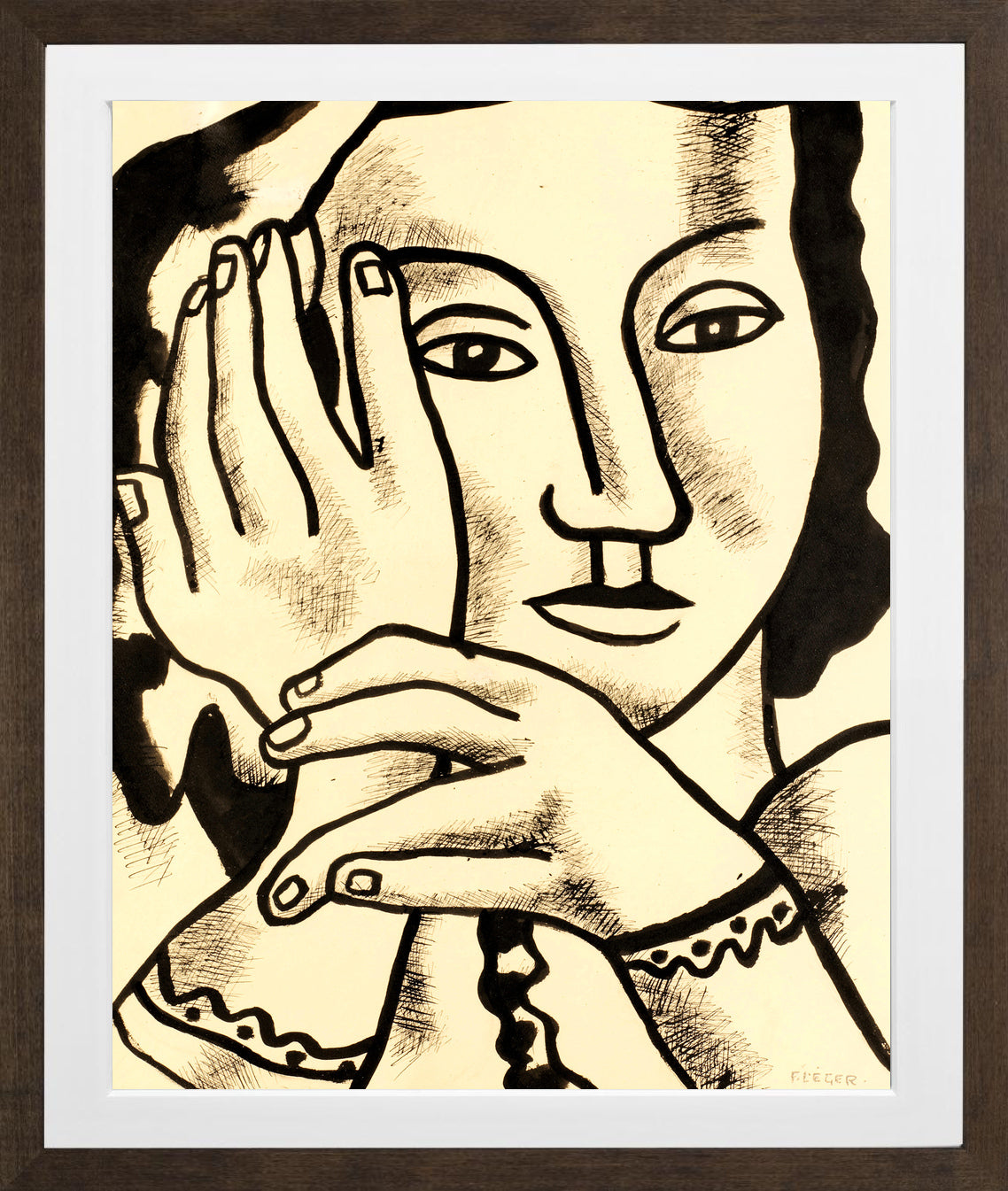 Fernand Léger, Nadia — brown frame