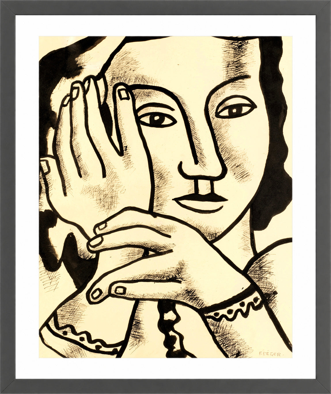 Fernand Léger, Nadia — dark grey frame