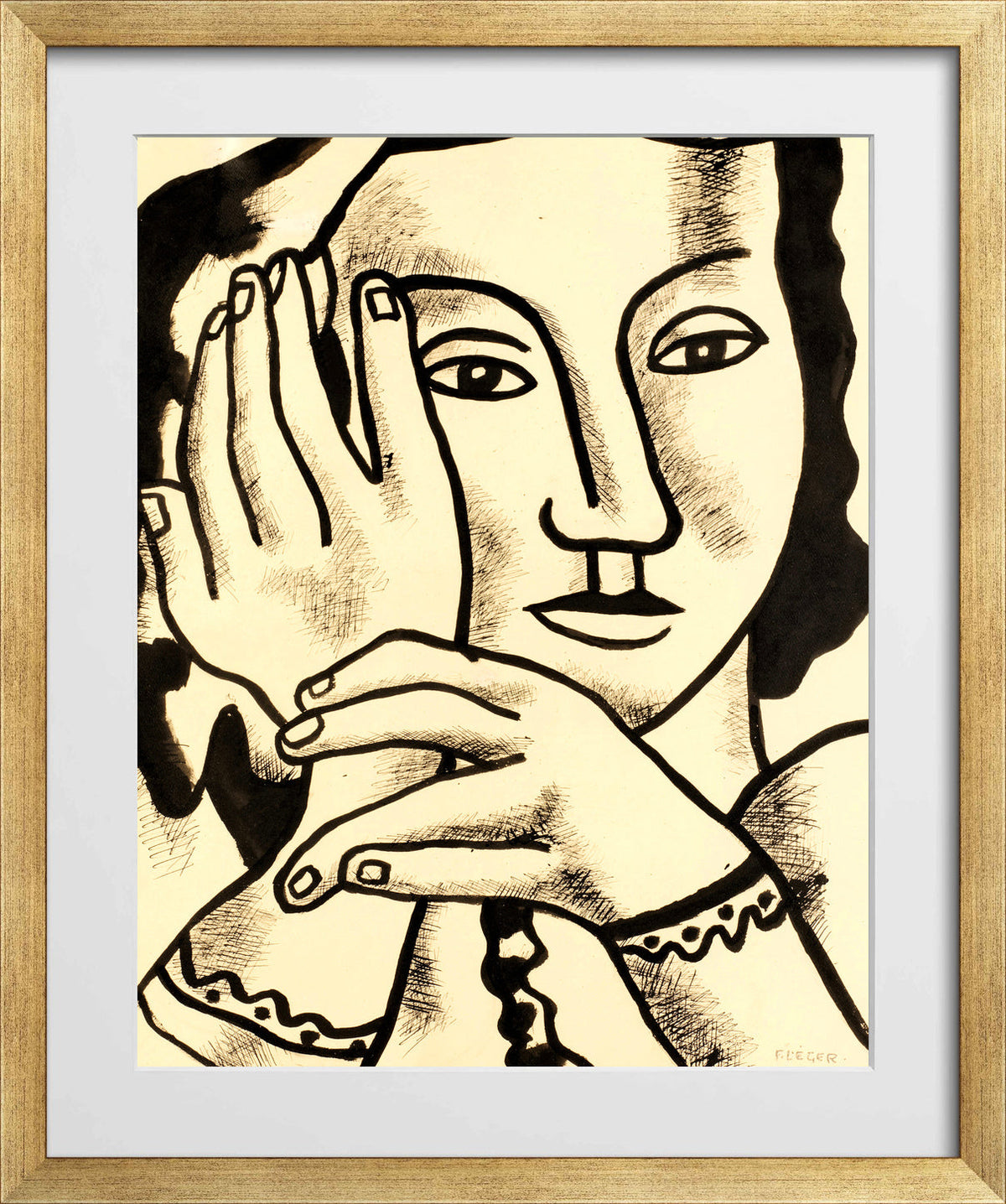 Fernand Léger, Nadia — gold frame